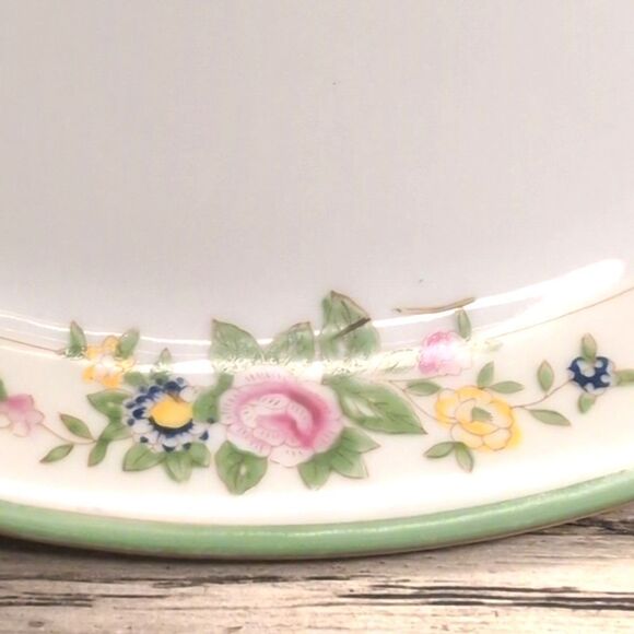 Vintage Gilded Hand Painted Floral Oval Relish Tray By Celebrate Made In Japan - Picture 3 of 7
